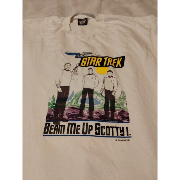 Vintage Star Trek Beam Me Up Scotty T-shirt XL Screen Stars Best Single Stitch - Picture 1 of 12